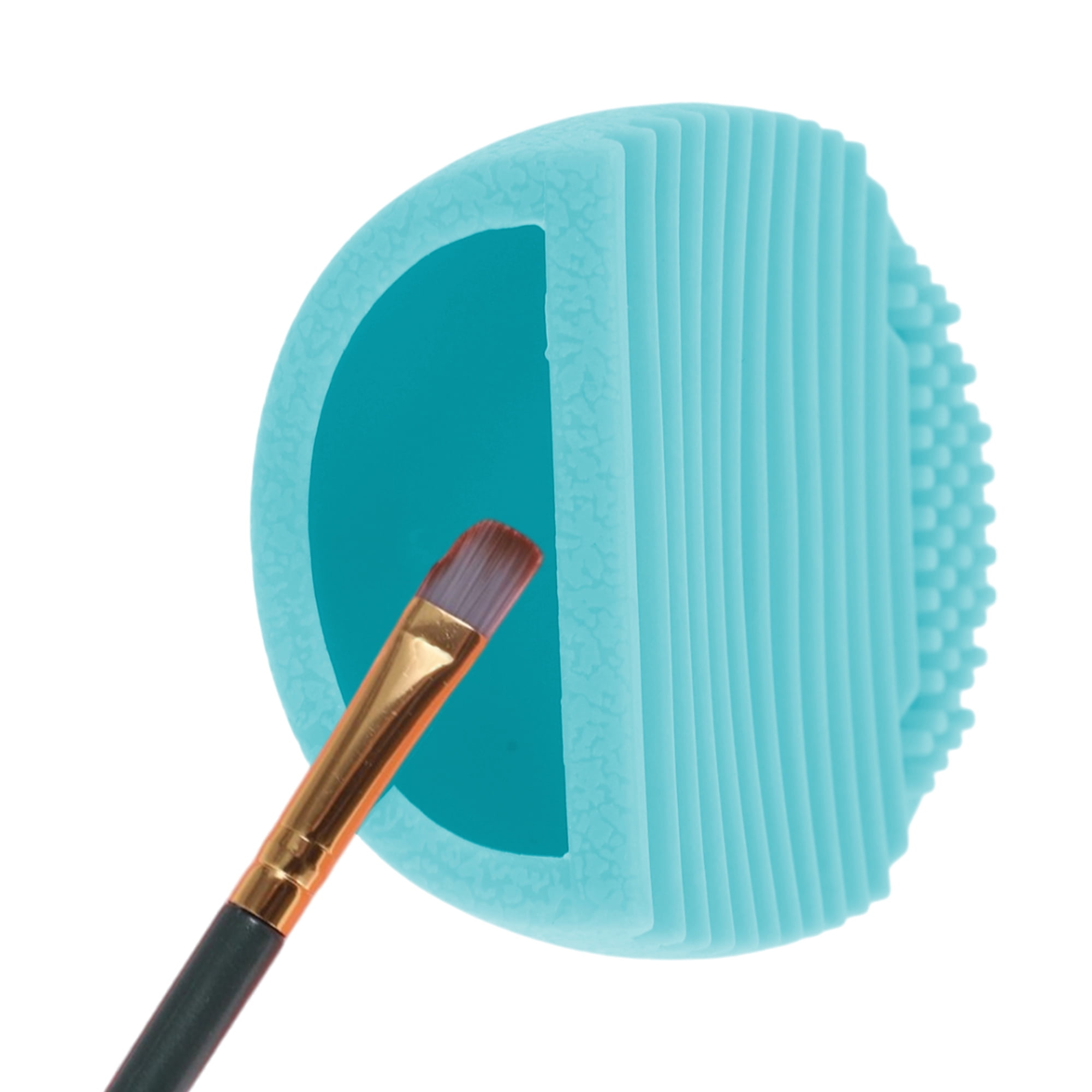 Unique Bargains Semi-oval Makeup Brush Cleaner Lake Blue
