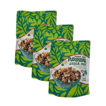 3-Pack Trader Joe's Furikake Snack Mix – Japanese-Inspired Rice Cracker & Nut Blend, 7.5 oz Bags