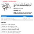 thumbnail image 2 of Fuel Injector Seal Kit - Compatible with 2001 - 2004 Chevy Silverado 2500 HD 2002 2003, 2 of 2