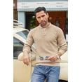 thumbnail image 3 of COOFANDY Mens Knit Pullover Sweater Mock Neck Button Sweater Fashion Casual Henley Sweater, 3 of 10