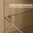 thumbnail image 5 of MAYEERTY Curio Display Cabinet with Glass Doors, DIY Combination Storage Cabinets with Adjustable Shelves for Living Room, Natural Wood, 5 of 8