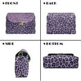 thumbnail image 2 of SCRAWLGOD Leopard Print Violet Crossbody Purse for Women Leather Daily Small Purses Minimalist Women's Crossbody Handbags Metal Buckle Shoulder Bags with Chain Strap, 2 of 7