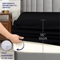 thumbnail image 5 of Kotton Culture Bed Sheets 5 Piece 100% Egyptian Cotton 600 Thread Count Soft Crisp Cooling Cotton Luxury Hotel Sheets Thick with 15" Inch Deep Pocket Snug Fit Smooth Sateen Weave (Black, Split King), 5 of 6