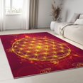 thumbnail image 2 of Area Rug 2x3 ft Washable Living Room Rug, Red Colored Flower of Life Soft Indoor Non Slip Low Pile Large Area Rug, Carpet for Bedroom, Bedside, Kids Room, Office, Dining Room, 2 of 7