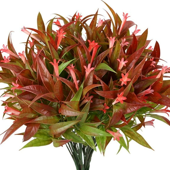 Artificial Flowers Fake Red Spray Morning Glory Plants Shrubs Greenery Bouquet for Your Home Kitchen Table Centerpieces Arrangements Indoor Outdoor Fall Decorations