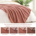 thumbnail image 2 of Exclusivo Mezcla Twin Size Soft Fleece Blanket, 60"x80" Stylish Jacquard Velvet Blanket for Bed, Cozy Soft Lightweight for All Season, Dusty Pink, 2 of 9