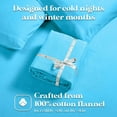 thumbnail image 5 of Superior Solid Flannel Cotton Sheet Set, Twin, Blue, 5 of 10