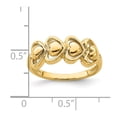 thumbnail image 3 of Solid 14k Yellow Gold 4 Hearts Ring Band Size 7.5, 3 of 6