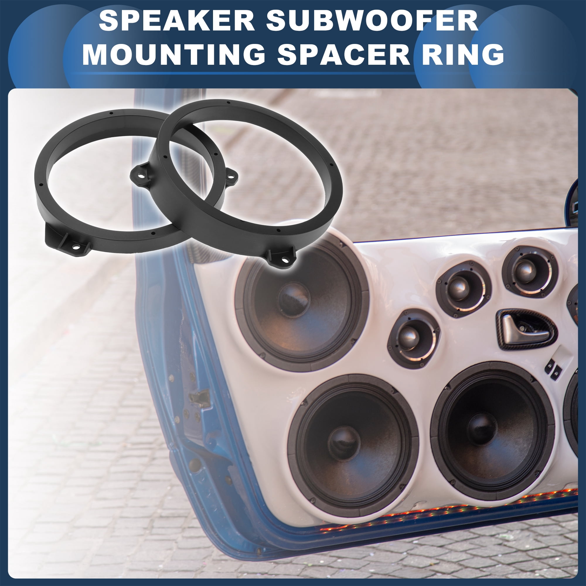Unique Bargains Speaker Spacer Ring for 6.5 Inch for Subaru Impreza 2014-2020 ABS Black