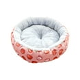 thumbnail image 2 of Round Cat Dog Bed 17inch Kitty Kennel Sleeping Mattress Calming Pad with Nonslip Pink Strawberry, 2 of 8