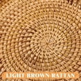 thumbnail image 5 of Rattan Furniture Round Serving Tray – Woven Wicker Basket with Handles for Parties, Coffee Table, Breakfast, Fruit & Bread Decor, 5 of 8
