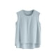 thumbnail image 2 of Blusa de pijama de manga corta para mujer, lisa, informal, a la moda, con cuello redondo, sin mangas, para dormir, pijamas para mujer, 2 of 5