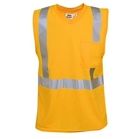 

10-Pack of Cordova V420-S Cor-Brite Type R Class II Orange Birdseye Mesh T-Shirt Sleeveless Chest Pocket 2-Inch Silver Reflective Tape Small