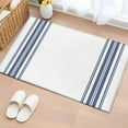 thumbnail image 2 of Abstract Geometric Blue Stripe, 2'x3' Washable Rug, White Backdrop Non-Slip Soft Doormat Area Rugs for Entrance Bathroom Bedsides, Carpet for Kitchen Bedroom, Entryway Floor Mat, 2 of 9