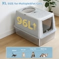 thumbnail image 4 of PAWZ Road Stainless Steel Litter Box, Enclosed Large Cat Litter Box with Scoop, Odor Control Easy Clean, Gray, 4 of 12