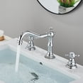 thumbnail image 2 of Chrome Bathroom Sink Faucet 2Handle 3 Hole Widespread Basin Mixer Faucet w/Drain, 2 of 13