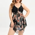 thumbnail image 3 of Sopiago Plus Size Tankini Swimsuits for Women Tummy Control Bathing Suit Boyshorts Swimdress Black,L, 3 of 6
