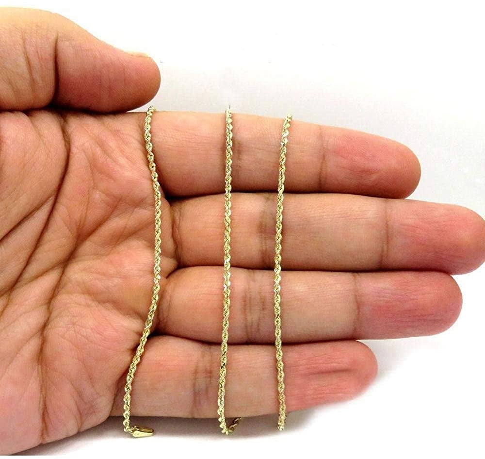Diamond Cut Rope Chain Necklace 
