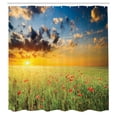 thumbnail image 3 of Ambesonne Nature Shower Curtain, Sunset at Meadow Poppy, 69"Wx84"L, Red Green Blue, 3 of 5