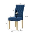 thumbnail image 4 of Foredo Fabric Dining Chairs Set of 2, Linen Upholstered Dining Chair with Tufted Back and Solid Wood Legs, Parsons Chair for Living Dining Room, Blue, 4 of 8