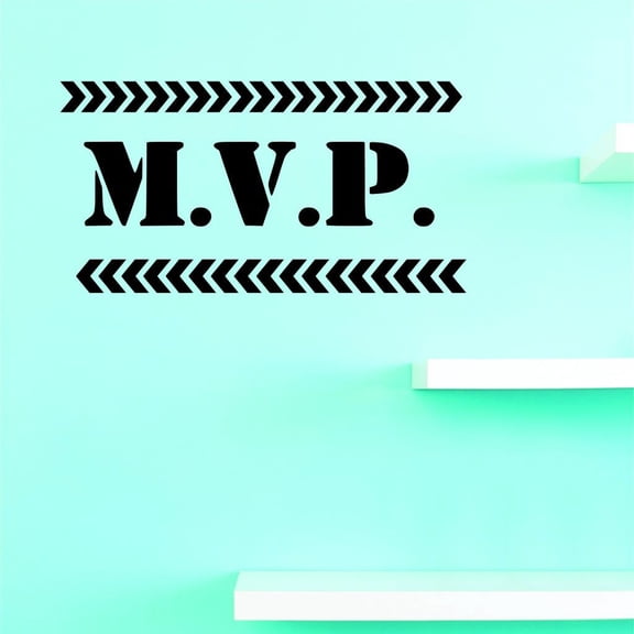 Custom Decals M.V.P. Wall Art Size: 10 X 20 Inches Color: Black