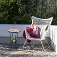 thumbnail image 6 of Round Mosaic Side Table with Storage Shelf, Outdoor End Table with Black Metal Frame, Patio Accent Table for Garden, Porch, Balcony & Living Room, 6 of 8