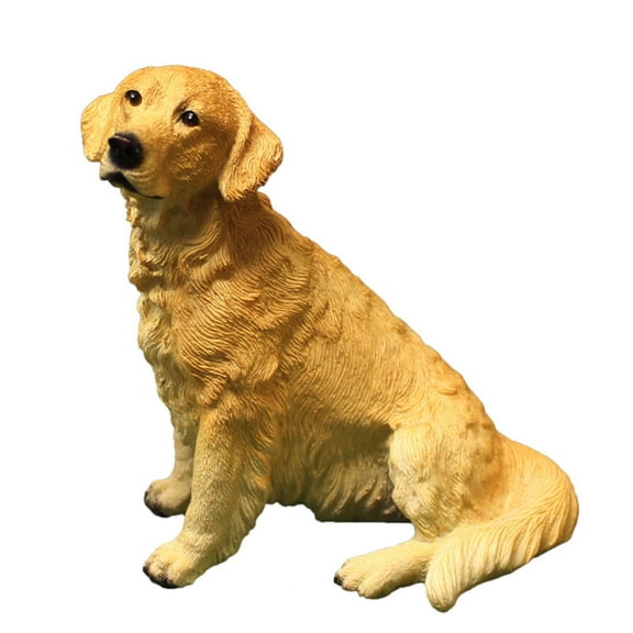 Resin Golden Retrievers Realistic Statue Ornament Garden Lovely Puppy Landscape Supplies