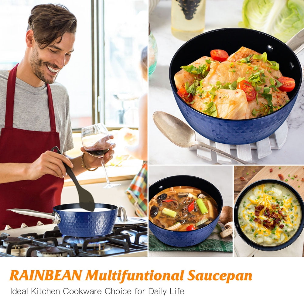 Private Jungle Induction Saucepan with Lid, 18cm/ 1.5L Milk Pan Non Stick Saucepan, Aluminum Ceramic Coating Cooking Pot - PFOA Free with Stainless Steel Handle, Suitable for All Hobs Types Private Jungle Induction Saucepan with Lid, 18cm/ 1.5L Milk Pan Non Stick Saucepan, Aluminum Ceramic Coating Cooking Pot - PFOA Free with Stainless Steel Handle, Suitable for All Hobs Types