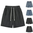 thumbnail image 5 of WREESH Men's Casual Denim Shorts Summer Loose Jeans Shorts Outdoor Casual Drawstring Short Pants Black, 5 of 5