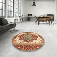 thumbnail image 3 of Ahgly Company Indoor Square Abstract Yellow Persian Area Rugs, 8' Square, 3 of 6