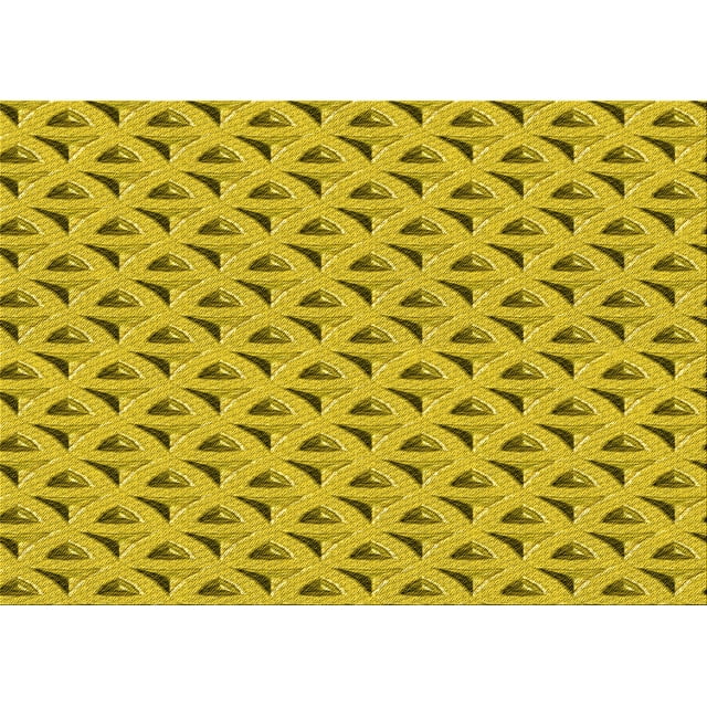 Ahgly Company Tapis Rectangulaire Lavable en Machine Intérieur Transitionnel Jaune, 3 Pieds x 5 Pieds