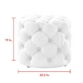 thumbnail image 7 of Inspired Home Perilous Linen Ottoman Allover Tufted Round Modern Contemporary 1 PC, Beige, 7 of 7