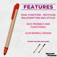 thumbnail image 2 of 10 Ballpoint Stylus Pens Pack - Recycled, Retractable - Red, 2 of 5