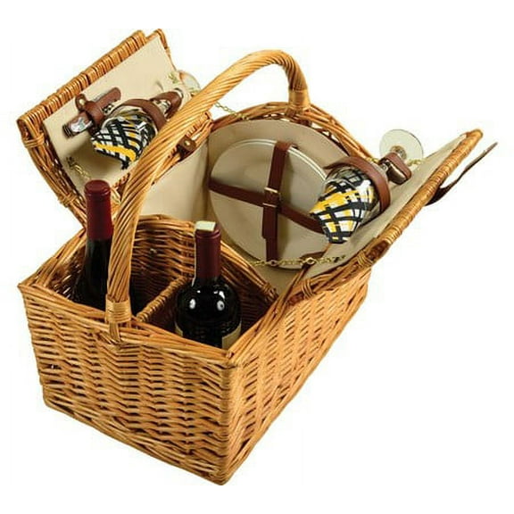 Picnic at Ascot 707-P Vineyard Willow Picnic Basket For Two