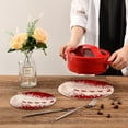 thumbnail image 6 of SKYSONIC Christmas Reindeer Red Pot Holders Trivets, 2 Pcs Heat Resistant Trivets, Cotton Thread Weave Mats for Hot Pads Pans Pot Bowl Teapot for Kitchen Decor, 6 of 7
