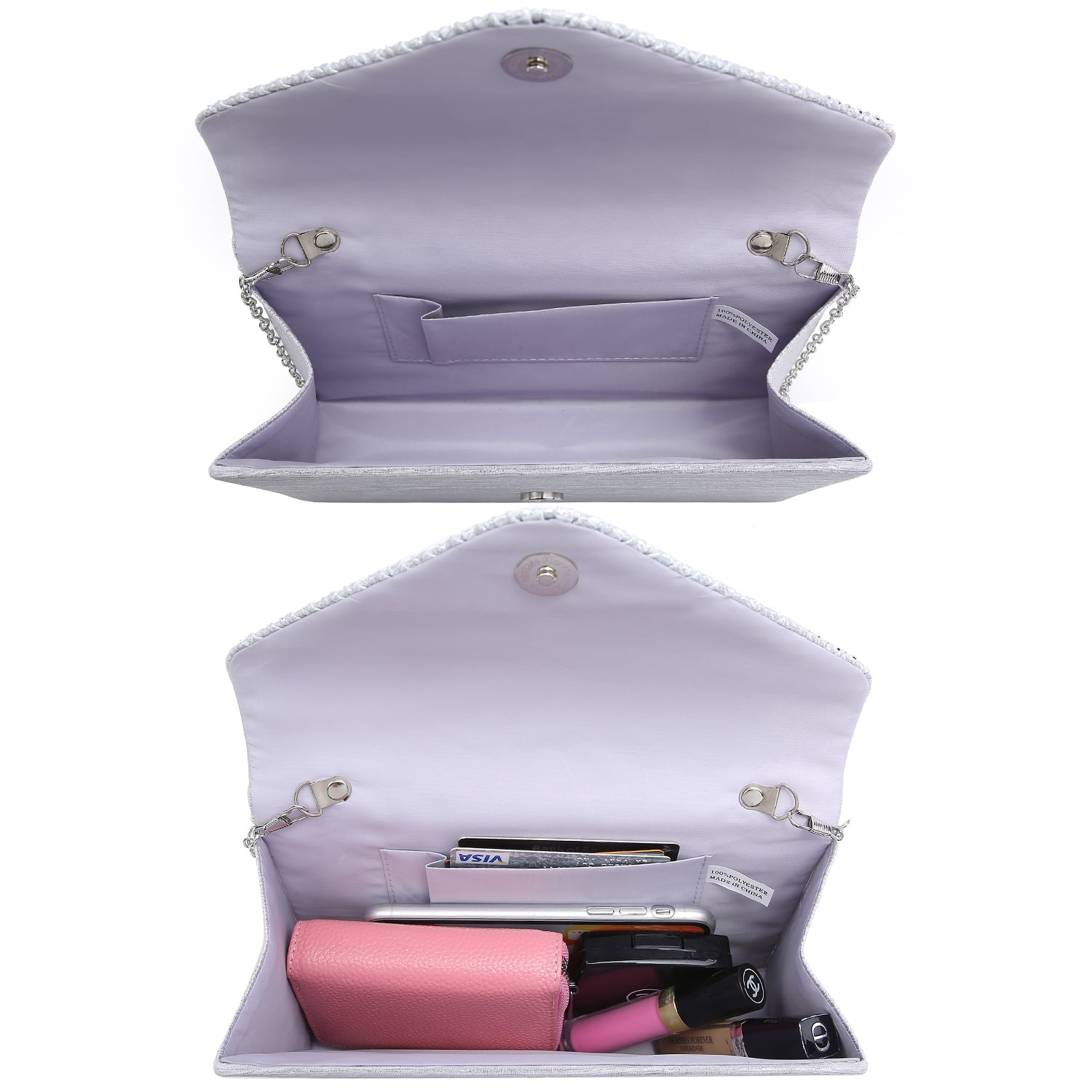 Dasein Women's Evening Bags Envelope Handbag Party Prom Clutch Purse Shoulder Cross Body Bag