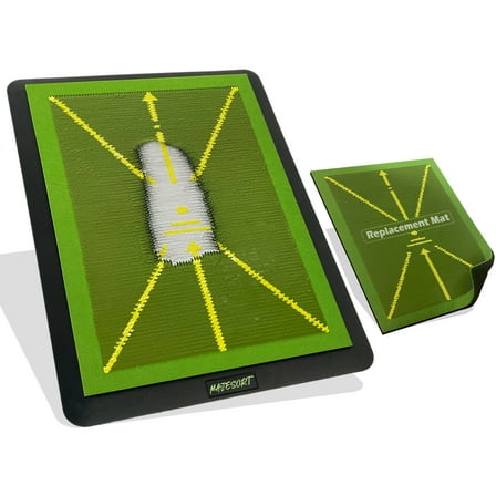 New Golf Training Mat for Swing Detection Batting, with 1 Replacement Mat, Thick Heavy Rubber Bottom Plate, 13x17 in