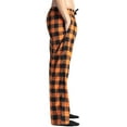 thumbnail image 2 of #followme Microfleece Mens Buffalo Plaid Pajama Pants with Pockets (Buffalo Plaid - Orange Black, Small), 2 of 3