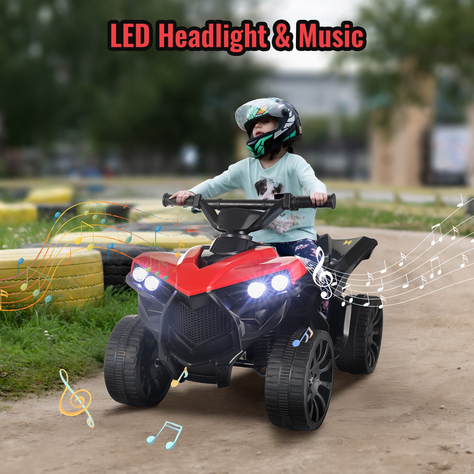 Pirecart 6V Kids Ride On ATV, 4-Wheeler Quad ATV Riding motorcycle for Toddler, Battery Powered Electric Motorized Car