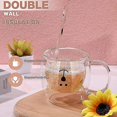 thumbnail image 2 of Taza de té de oso lindo, taza de café de leche de vidrio de doble pared con asa, regalo para el día de San Valentín, 250 ml (blanco), 2 of 4