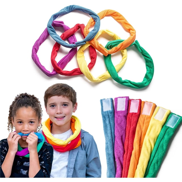 Collares masticables, suministros especiales para niños sensoriales, paquete de 6