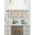 thumbnail image 5 of Valances for Windows Colorful Leaves Rod Pocket Cafe Window Treatments Valance Curtains for Kitchen Bathroom Laundry Basement Windows 60"x14", 5 of 9