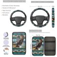 thumbnail image 3 of Jeiento Eagle Car Seat Cover Full Set with Steering Wheel Cover Seat Belt Strap Pads Armrest Pad Coasters Keychain Lipstick Holder Southwest Aztec Native American Navajo 13 PCS Auto Accessory Decor, 3 of 8