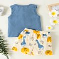 thumbnail image 3 of Toddler Baby Clothes Sets  Elephant Pattern Sleeveless Tank Tops Cartoon Print Shorts Outfits Set, 3 of 8