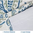 thumbnail image 5 of DriftAway Jacob Linen Blend Blackout Valance for Kitchen 18 Inch Length Scroll Floral Paisley Printed Lined Rod Pocket Room Darkening Window Curtain Valance for Living Room 52x18 Inch Blue Green, 5 of 8