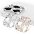 thumbnail image 1 of [2 Pack] IBAOLEA Bling Camera Lens Protector Compatible with iPhone 13 Pro Max 6.7inch & 13 Pro 6.1inch Glitter Diamond Crystal Metal Lens Protective Decoration Cover Accessories (Silver+Rose Gold), 1 of 7