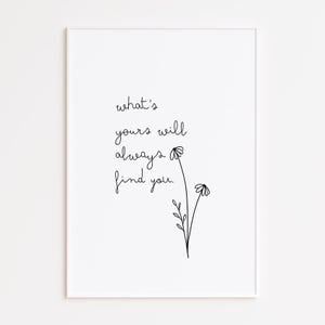 Wildflower Positivity Quote Poster, 8x12 UNFRAMED