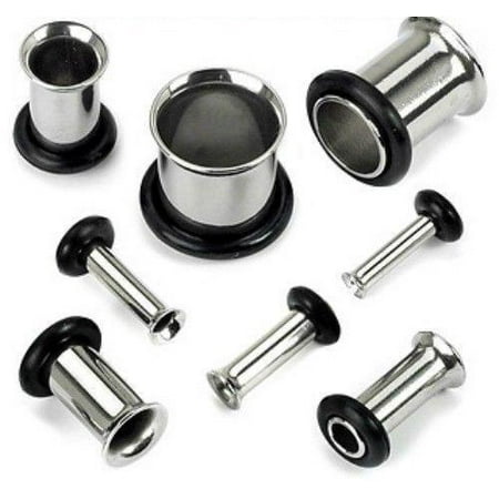 - Single Flare Tunnels with o ring surgical steel ear gauges 12g-2