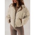 EVALESS Puffer Jacket Women Full Zipper Long Sleeve Padding Warm