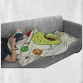thumbnail image 6 of Avocado Soft Flannel Fleece Blanket, Illustration with Funny Characters and Healthy Food Vitamins Contained in Avocado, Cozy Plush for Indoor and Outdoor Use, 50" x 70", Multicolor, by Ambesonne, 6 of 6